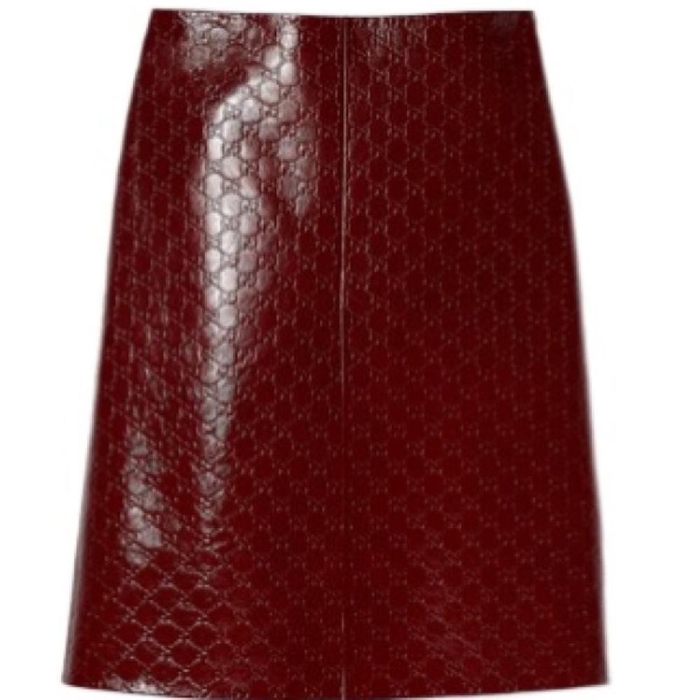 GG Leather Skirt